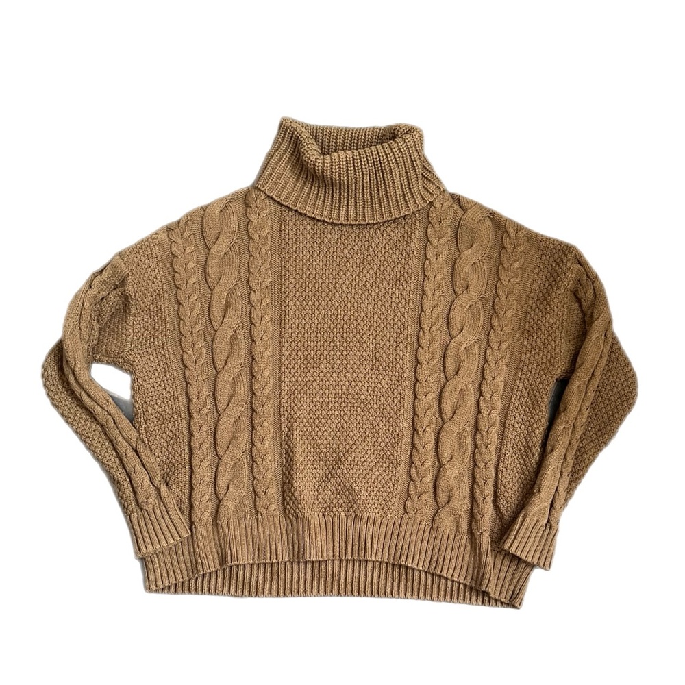 Madewell Cable Turtleneck Sweater green size large - Picture 3 of 4